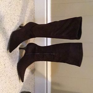 BCBG Boot, size 8, dark brown ultra suede.